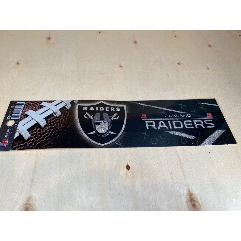 Oakland Raiders Bumper Sticker Football NFL Brand Glitter‎ Design Licensed